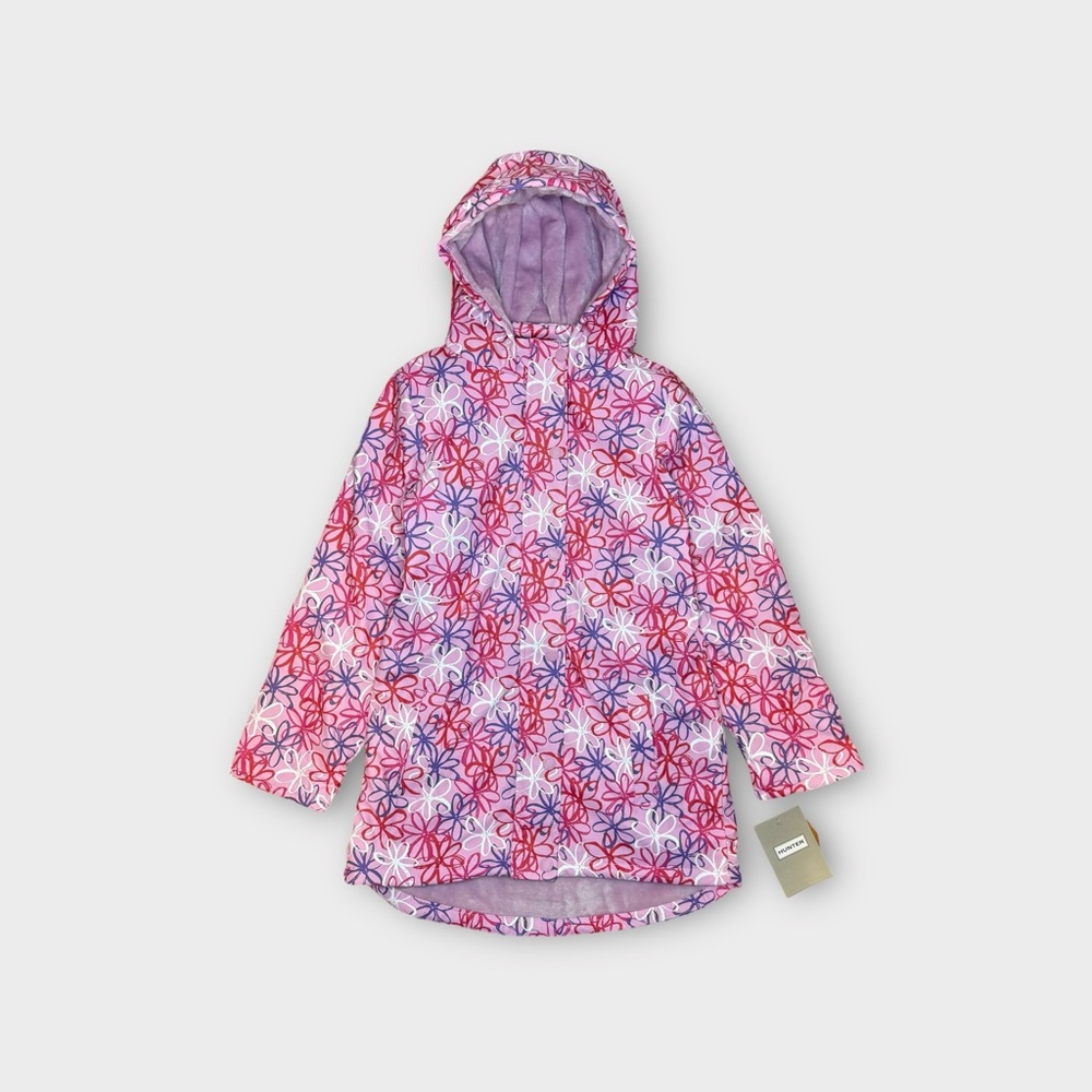 Hunter Retro Floral Fleece Lined Pink Coat